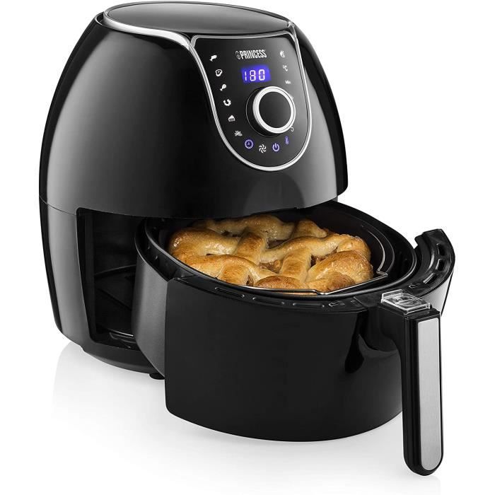 Friteuse sans Huile Princess Aerofryer XXL 182055 - pour 9 Personnes - Panneau de Contrôle Digital - 5,2 L - 1 700 W