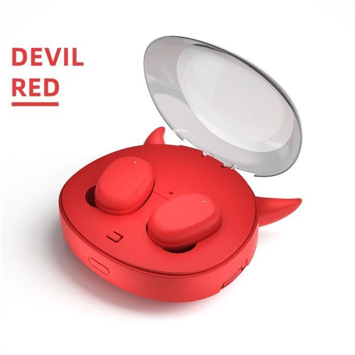 GVANCA i 10 TWS empreinte digitale tactile 5.0 Bluetooth écouteurs sans fil écouteurs HD stéréo écouteurs - Type Devil Red-900mAh