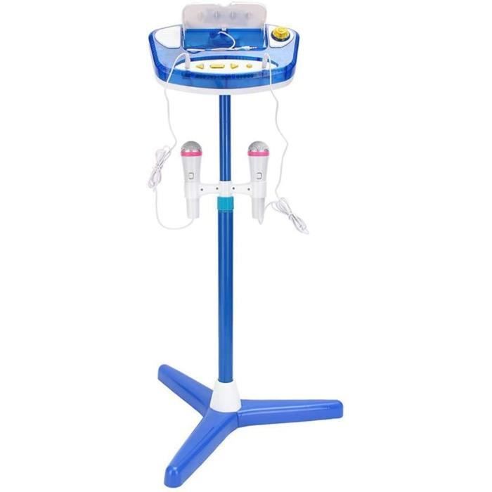 Karaoké Microphone pour Enfants, Réglable Enfants Micro Musical Jouet avec Microphones Micro Karaoke Jeu Cadeau pour Enfants, Bleu