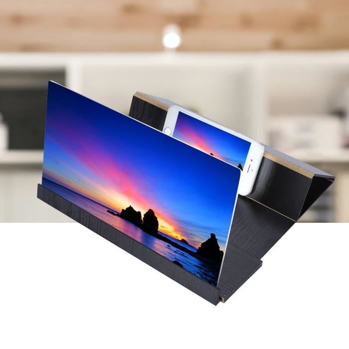 LLA® Agrandisseur d'Écran Loupe 3D Portable Pliable Élargie Amplificateur Vidéo Film HD Support Table pour Téléphones (12' En Stock
