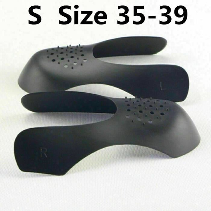 Brosses à dents,Bouclier de baskets lavable, 1 paire, Support de chaussures, Anti froissement, pliable, fissures de - Type Black S