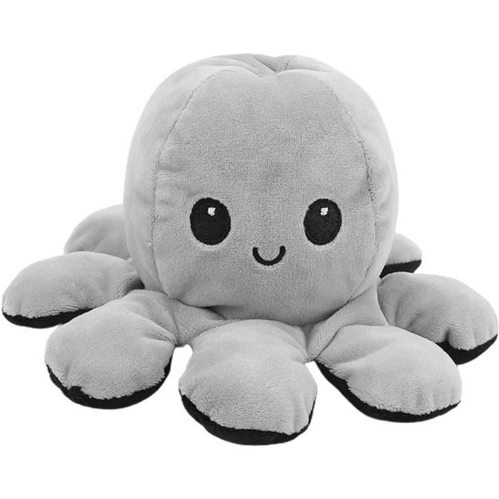 YOSOO Poupée en peluche poulpe Pieuvre en peluche poupée réversible en peluche double face Flip Animal Lovely Gift Toys (gris +
