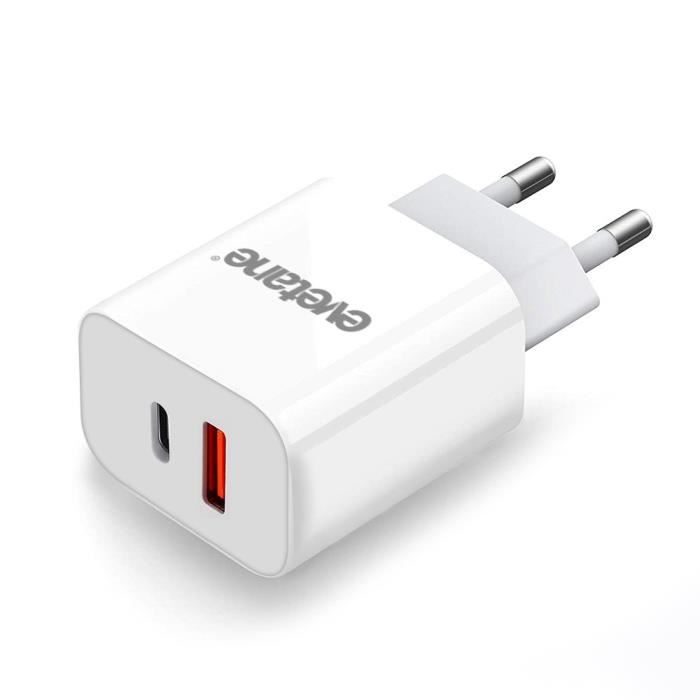 Chargeur Ultra rapide Double Port ( USB et USB-C) 20 W