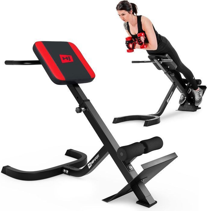 Banc de musculation Abdo Hyper-extension Hop-Sport HS-1018 Appareil de musculation abdominal 45°
