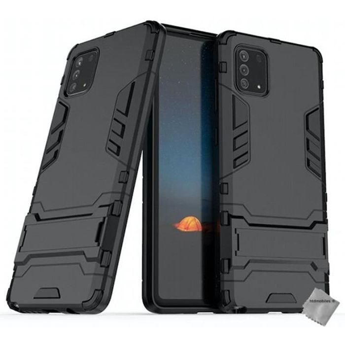 Coque rigide anti choc pour Samsung Galaxy Note 10 Lite + verre trempe - NOIR