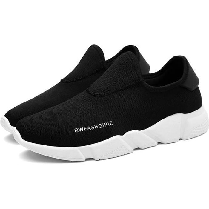 Baskets Sans Lacets Mesh Respirant Sports Running Fitness Gym Chaussures de Multisports Outdoor Chaussures de Coussin D'Air Homme 39