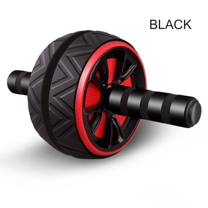 Rouleau d'entraînement des muscles abdominaux grande roue pour Fitness Abs Core Workout Abdominal Muscles Training Home Gym noir