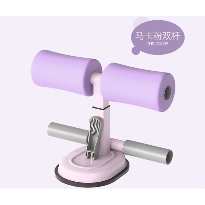 Sit-Up Bar Aid-Accessoires Portable Double Ventouse Avec Cheville Rembourrée Abdominaux Fitness Aid - Violet Clair