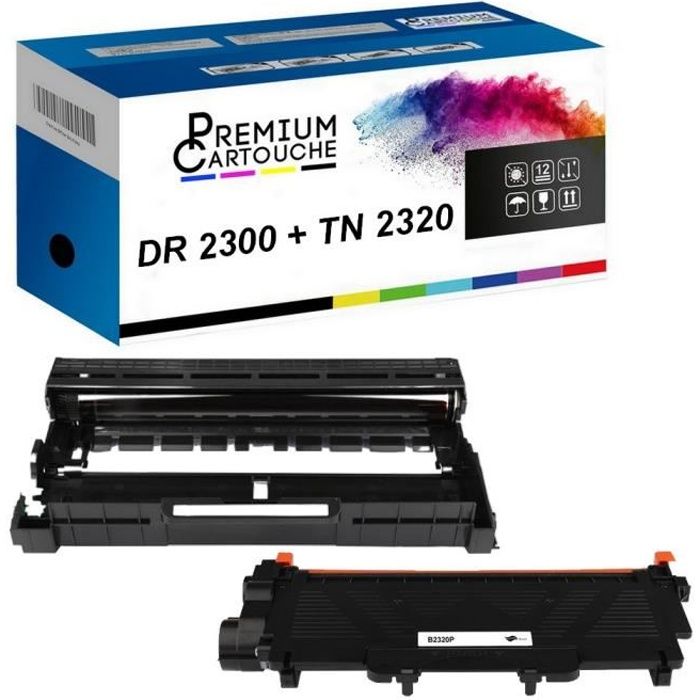 Tambour + Toner DR-2300 + TN2320 Compatible pour Brother HL-L2300D-L2320D-L2340DW-L2360DN-L2360DW-L2365DW-L2380DW, DCP-L2500D-L2520D
