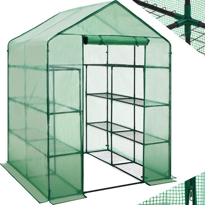 TECTAKE Serre de Jardin 2,1 m² + Bâche Armée Vert