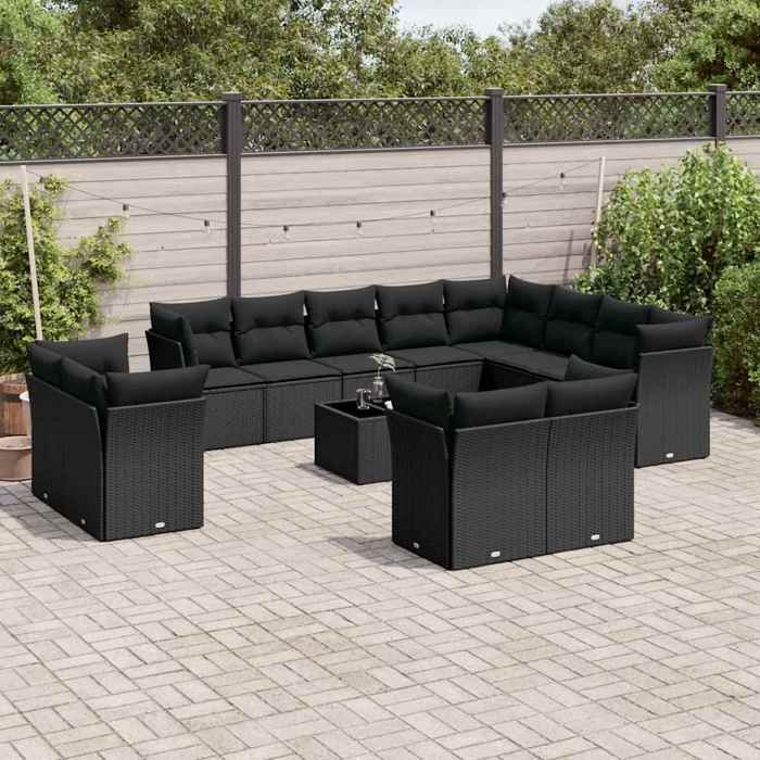 vidaXL Salon de jardin 13 pcs résine tressée - vue 2