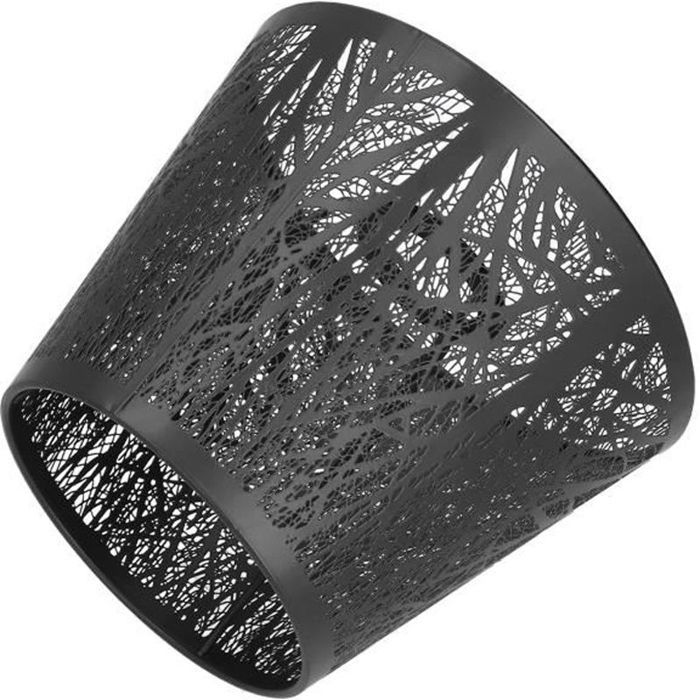 Abat-Jour De Style Arbre De La Forêt De Fer Avec Motif Doré Intérieur, Gravure Exquise Pour Plafonnier Mural, Douille E27 E26, Noir