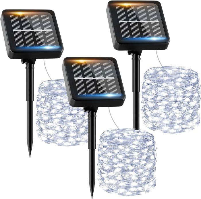 Guirlande Lumineuse Extérieure Solaire - MTEVOTX - Forever Light - Boule de Cristal - 8 Modes - Multicolore - Maison