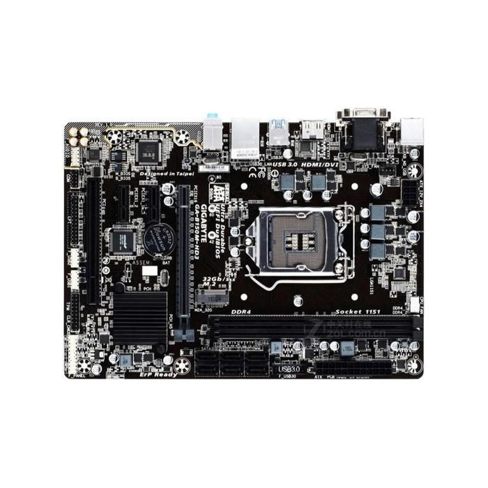 Carte mère GIGABYTE B150M-HD3 Intel B150 Socket LGA1151 2xDDR4 SDRAM 32GB Micro ATX - Gigabyte