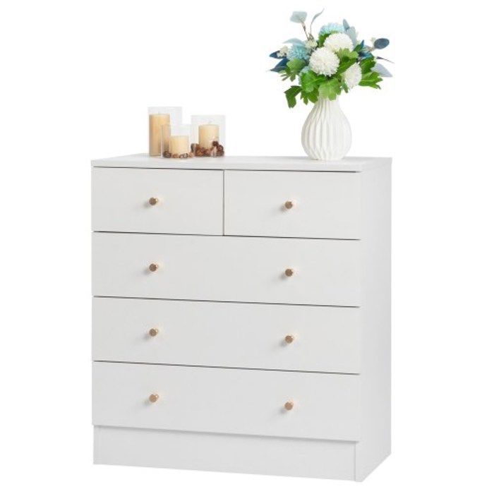 Commode 5 tiroirs - Buffet scandinave - Blanc - 66 x 33 x 73 cm Commode 5 tiroirs - Buffet scandinave - Blanc - 66 x 33 x 73 cm