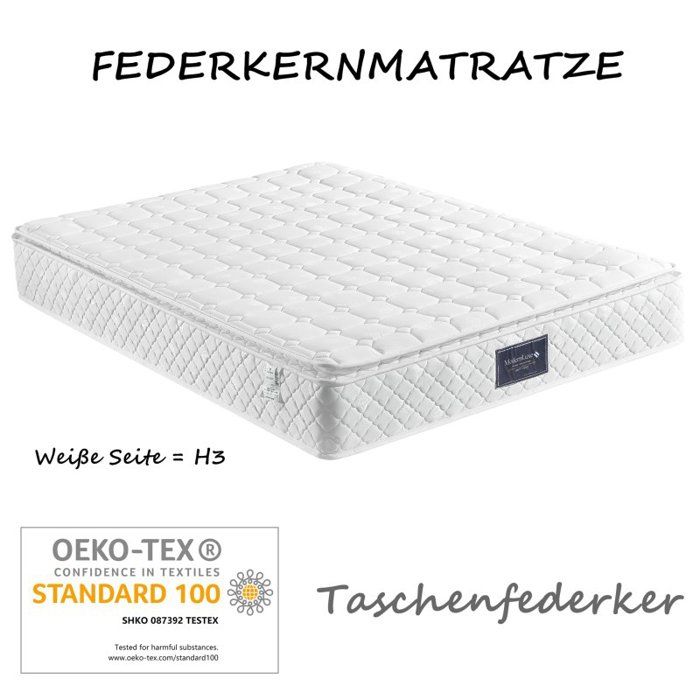 Matelas à ressorts - LANGTU - 160x200 cm - 7 zones - 25 cm épaisseur - Ultra respirant