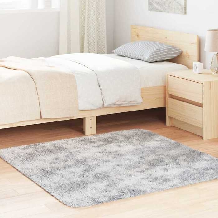 vidaXL Tapis shaggy à poils longs NAVARRA gris argenté 120x120 cm 4102868