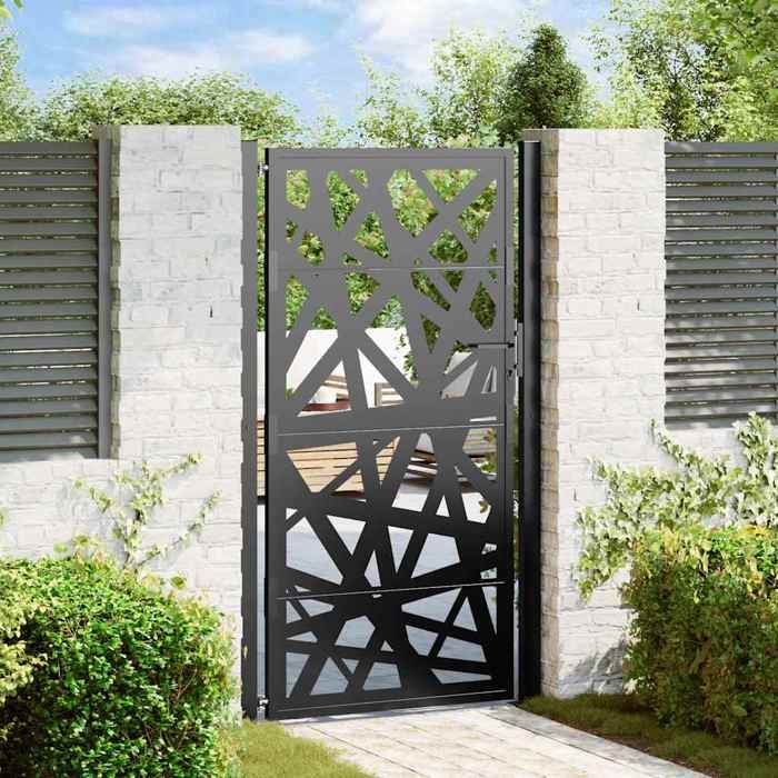 vidaXL Portail de jardin acier 105x180 cm