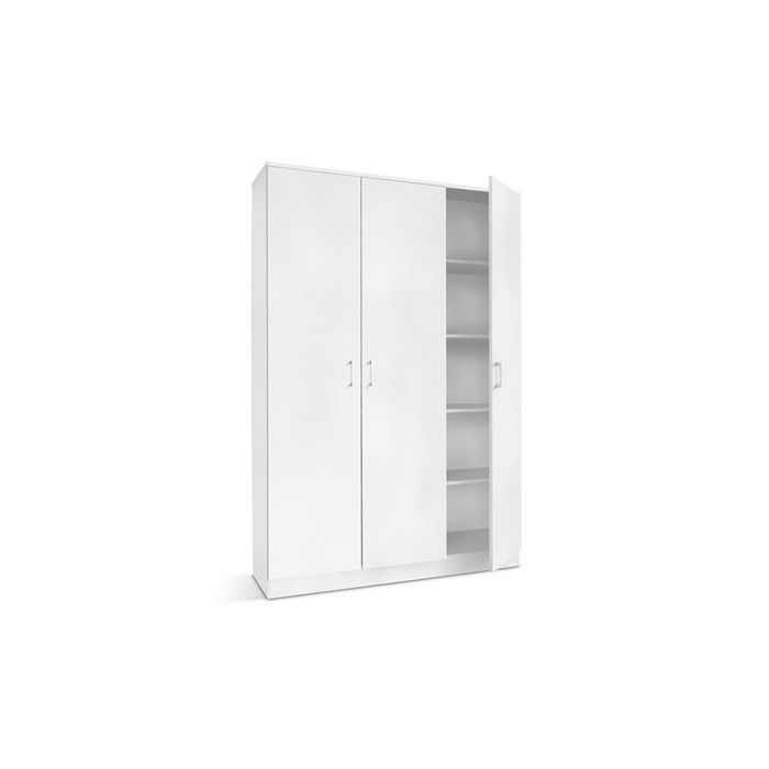 Armoire REY – 3 portes – 120×180 cm – Blanc – Style moderne