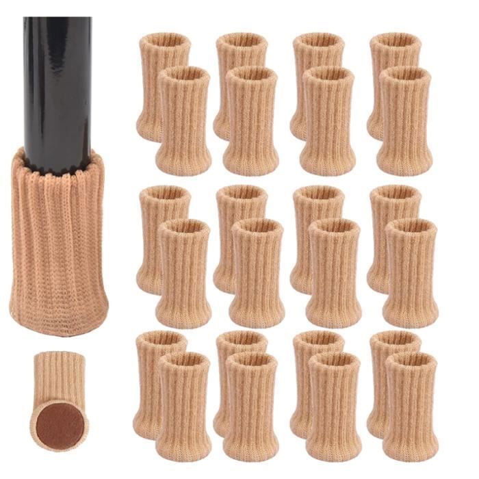 Lot de 24 chaussettes en feutre pour pieds de chaise de 1 à 2 pouces - Blanc Étiquette