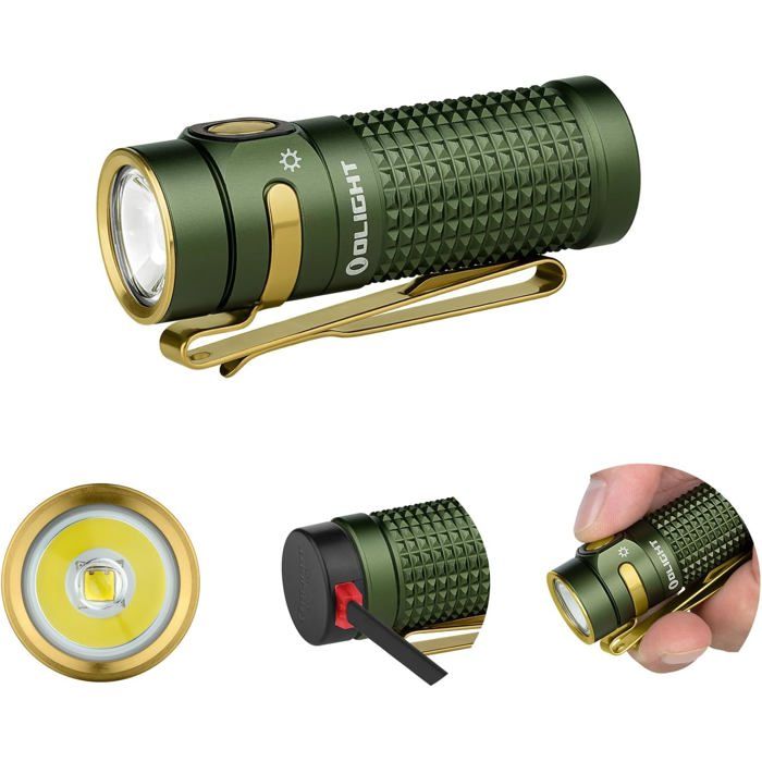 OLIGHT Baton 4 — Lampe de poche LED rechargeable 1300 lm étanche portée 170 m verte OLIGHT Baton 4 — Lampe de poche LED rechargeable 1300 lm étanche portée 170 m verte