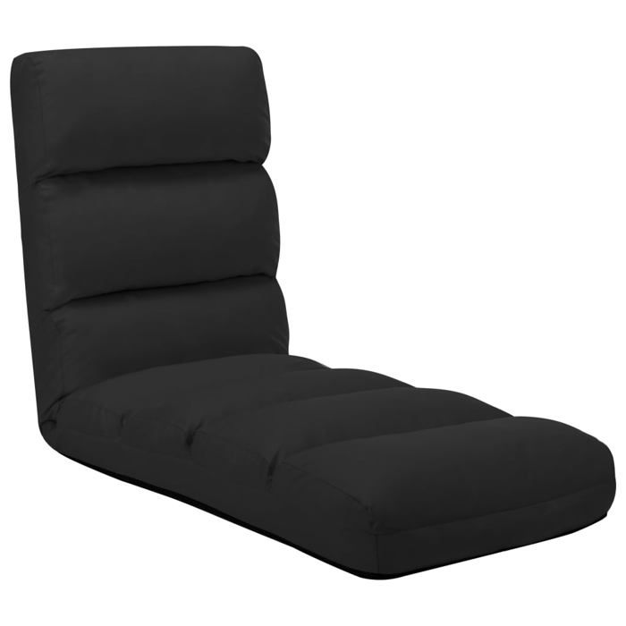 Fauteuil long Black Month - Canapé lounge simple/ Chaise pliable de sol noir Similicuir - 175x56x20cm EU25_1507803