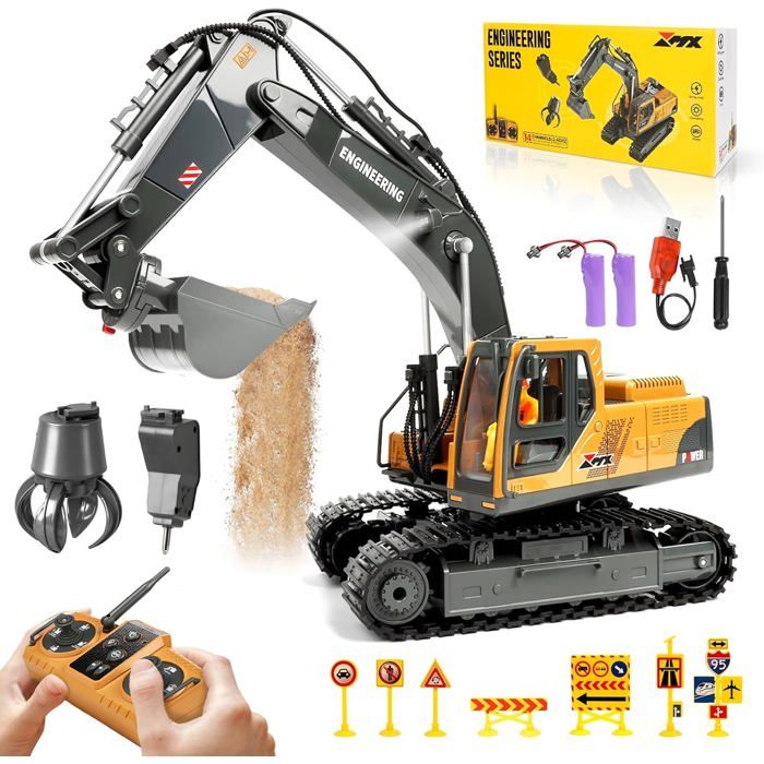 FORMIZON Godet Marteau Pince 3-en-1 Pelleteuse Télécommandée Enfant Jouet Garcon 8+ Ans, 1:14 Échelle 2.4G Hz Pelle Hydraulique Cadeau Noël Garcon 8-12 Ans Tractopelle Telecommandé FORMIZON Godet Marteau Pince 3-en-1 Pelleteuse Télécommandée Enfant Jouet Garcon 8+ Ans, 1:14 Échelle 2.4G Hz Pelle Hydraulique Cadeau Noël Garcon 8-12 Ans Tractopelle Telecommandé