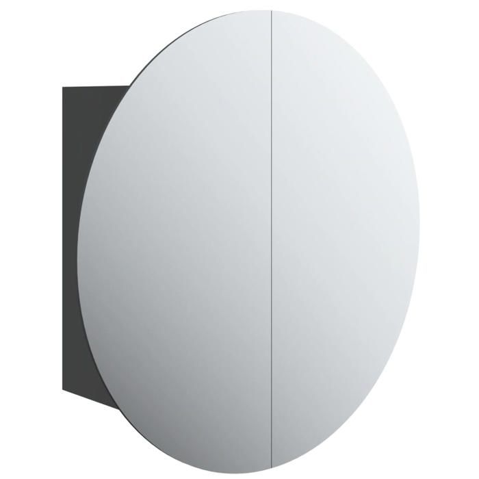 SALE 2026Armoire de salle de bain miroir rond et LED - WINWIN - Armoire Suspendue/Meuble WC -Noir 40x40x17 5cm 11.04 Kg 6766408