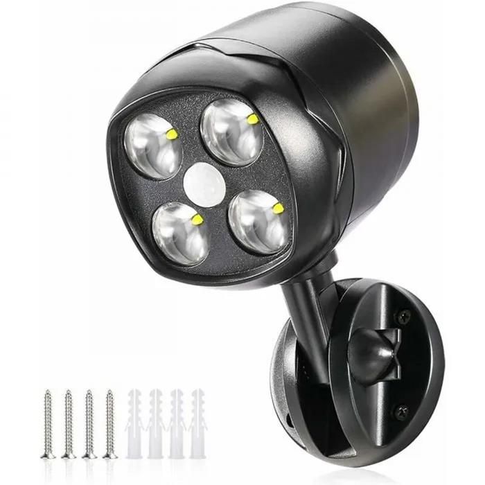 Lampe dextérieur - Détecteur de mouvement - IP65 - 600lm - Batterie