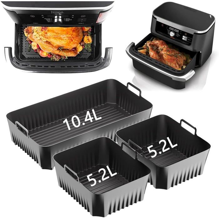 Moule en Silicone pour Air Fryer Ninja Foodi Flexdrawer 10,4L AF500EU - Lot avec Pince et Grille