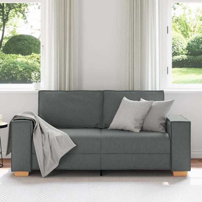 Tissu CANAPÉ FIXE - SHIELDPRO® - Canapé 2 places - pour salon - Gris foncé 180x78x84 cm 356305