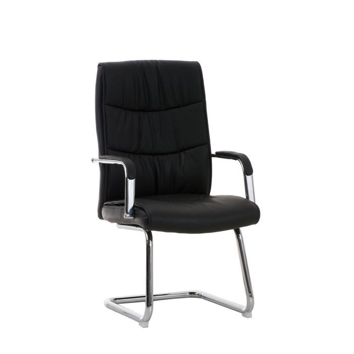 Fauteuil de bureau - DÉCOSHOP26 - 10_0001896 - Dossier haut - Sans roulettes - Similicuir noir Fauteuil de bureau - DÉCOSHOP26 - 10_0001896 - Dossier haut - Sans roulettes - Similicuir noir