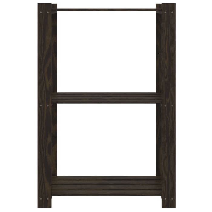Support de rangement à 3 niveaux - ZENCORE - Organisateur de Livre - pour Séjour - noir 60x38x90cm bois pin LH97510