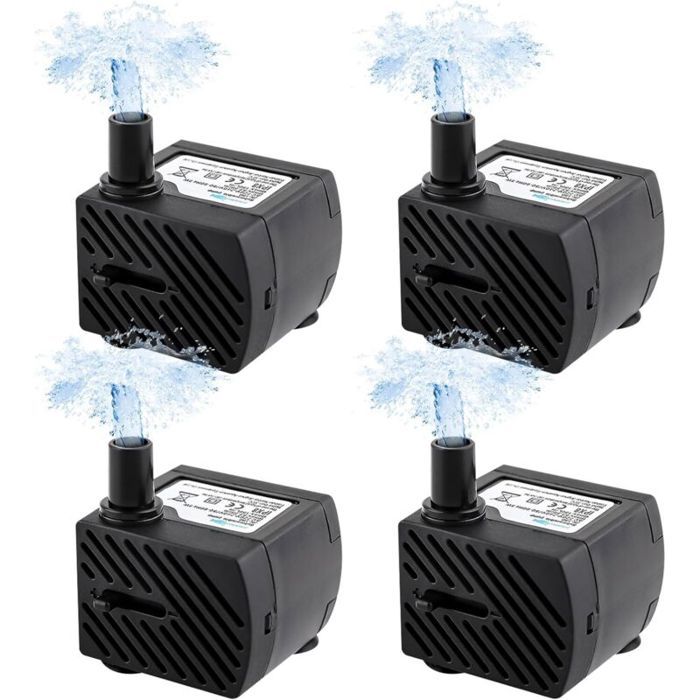 Mini Pompe A Eau Submersible 4 Pièces Ultra Silencieuse 180L/H 3W 220V 240V 50/60Hz Ajustable Pour Étang Fontaine Réservoir