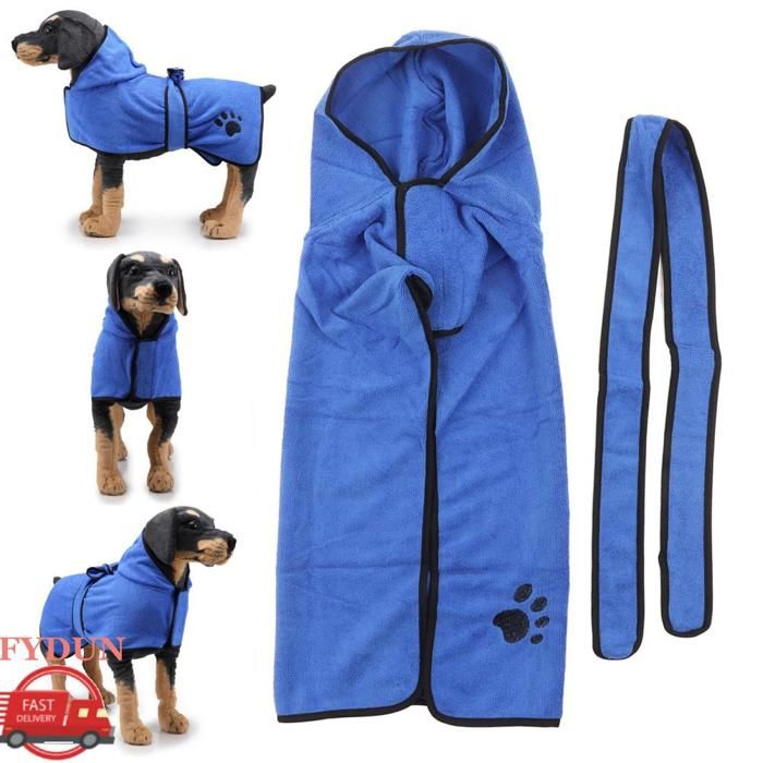 FYDUN Manteau de séchage pour chien Manteau de séchage en Microfibre pour chien serviette de bain très animalerie transport