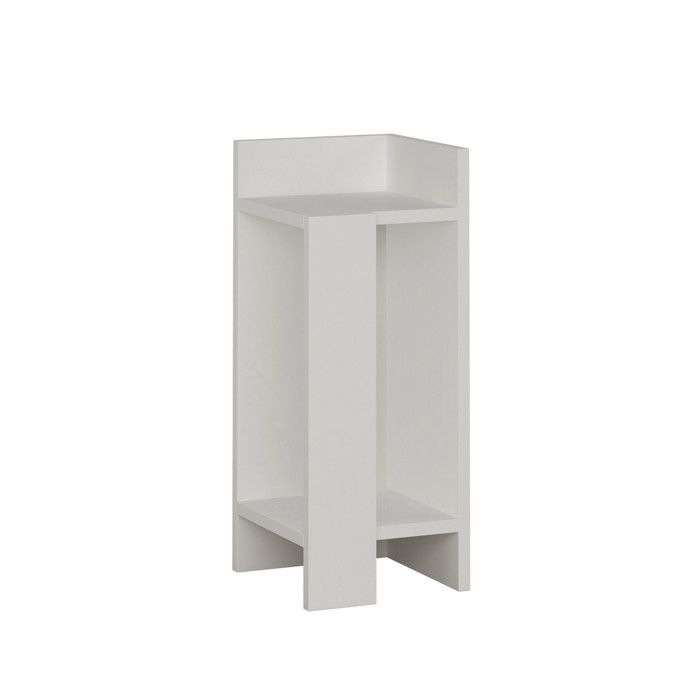 Table de chevet en bois Elos Right - 25 x 27 x 60 cm - Blanc Table de chevet en bois Elos Right - 25 x 27 x 60 cm - Blanc