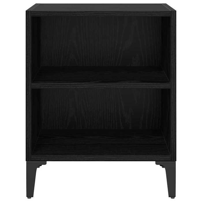 Cabinet de Lit Moderne Noir Table de chevet/nuit avec rangement Chêne noir 40x30x50 cm Bois dingénierie CC4460