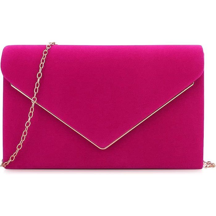 Sac De Soirée Pour Femme-Sac À Main Pour Fête De Mariage Cocktail Bal De Fin DAnnée Sac À Bandoulière En Daim Synthétique Avec Ch