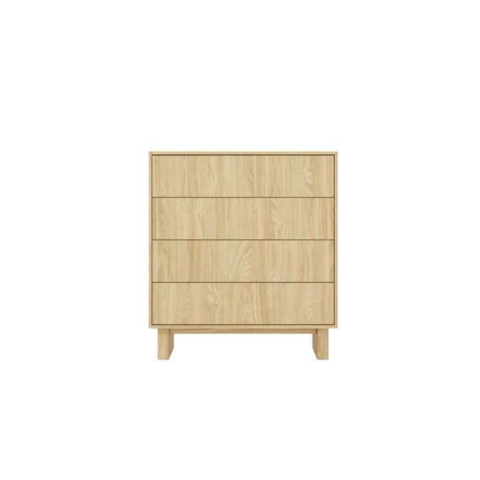 SUMBA - Commode 93 cm mélaminé Chêne clair