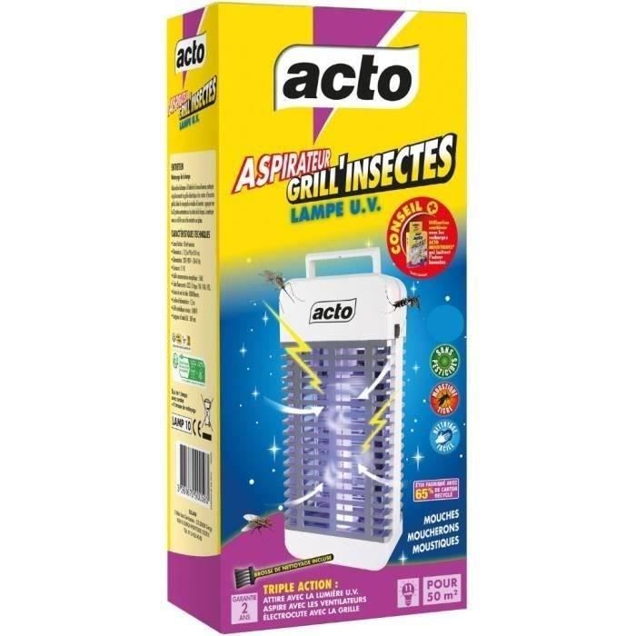 ACTO Grill insectes à aspirateur et lampe uv 50m2