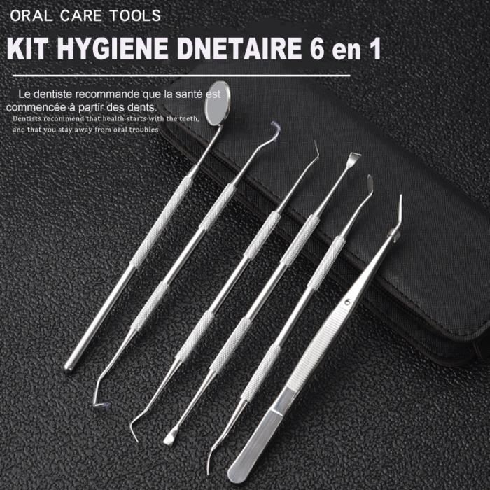Kit Dentaire Hygiène Dentaires 6 en 1, pour nettoyage et soin des Dents