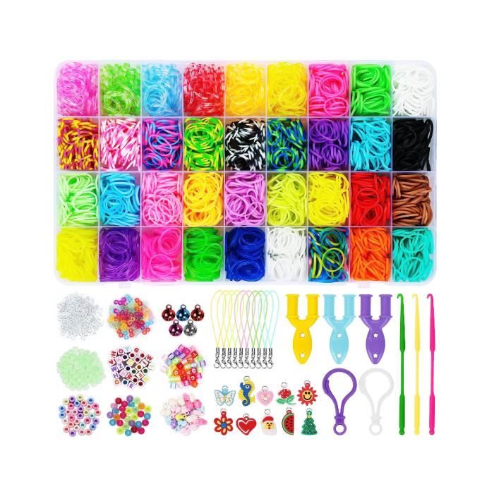 1600+ Elastique Bracelet Kit, 36 Couleurs Bricolage Elastique Enfant Elastiques  pour Bracelets Kit Elastiques Loom Rubber, Perles - Cdiscount Jeux - Jouets