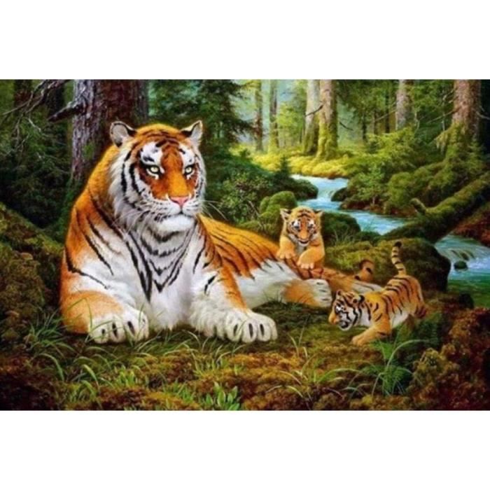 Peinture Par Numero Enfant Tigre Diy Adultes Enfants Seniors Junior Débutant Acryliques Kits De