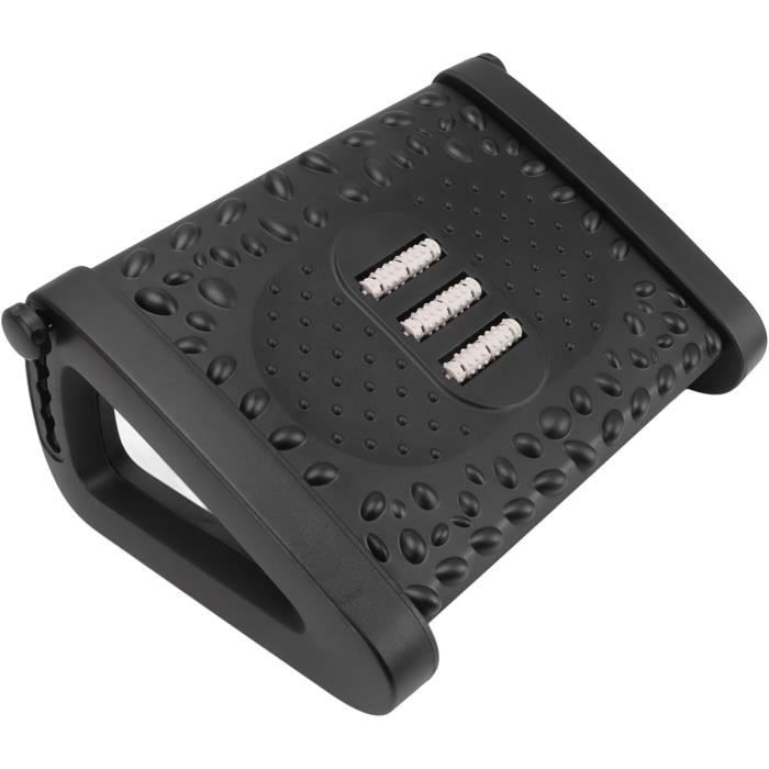 Repose-pieds Sous Bureau Ergonomique - Avec Rouleaux Massage Et Base Antidérapante - Pour Maison Ou Bureau, Charge élevée - Noir/Gris/Blanc