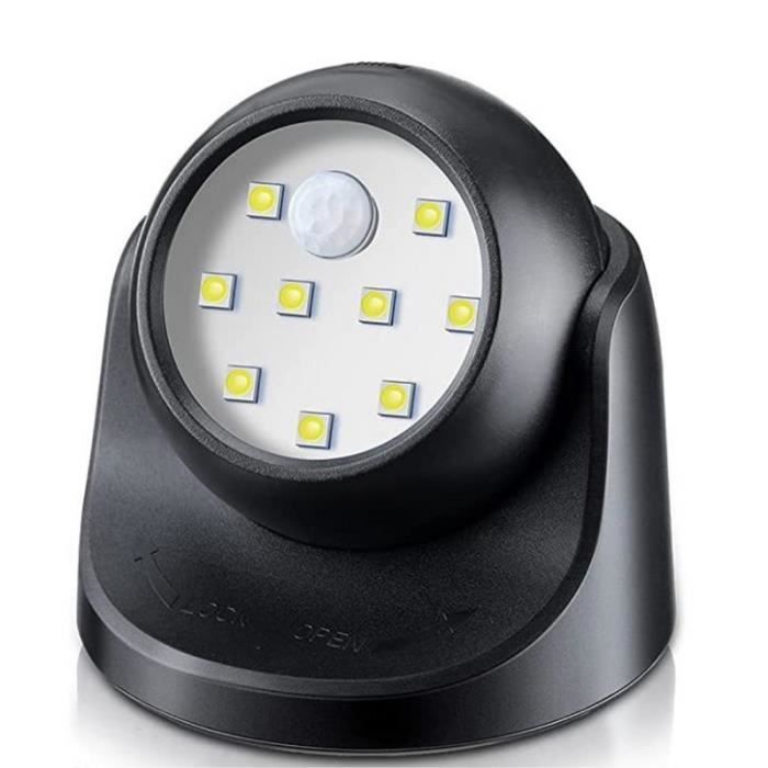 Spot LED à pile - Proxinova - sphère extractible et rotative à 360°, détecteur de mouvement PIR, fixation pratique, 150 lumens