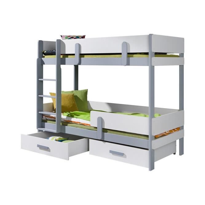 Lit pour enfants - Lit superposé Henderson 144 440034 - Blanc - 208x103x156cm