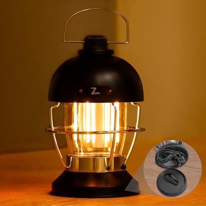 Lanterne Camping LED Rechargeable – Style Rétro & Portable USB – NEUF