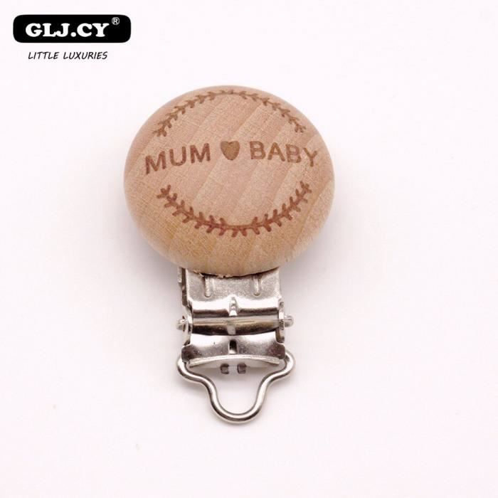 Version 5pcs Mum Baby Attache Sucette En Bois Fait 5 Pieces Ne Contient Pas De Composition Chimique Deux Lettres Impression Cdiscount Puericulture Eveil Bebe