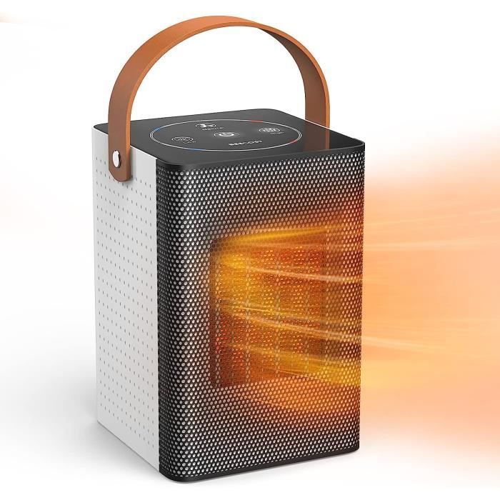 Chauffage d'appoint Silencieux Chauffage Soufflant Electrique, 500W Mini Radiateur Soufflant Ceramique Safe Chauffage Rapide,ave Protection Contre la Surchauffe et le Basculement-Noir