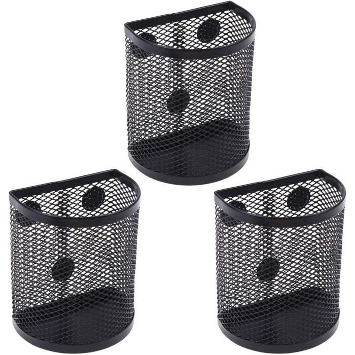 Porte-Stylo Magnétique Métal Maille Noir - Organisateur Bureau Et Réfrigérateur